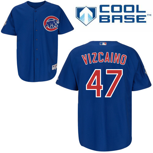 Arodys Vizcaino #47 Youth Baseball Jersey-Chicago Cubs Authentic Alternate Blue Cool Base MLB Jersey